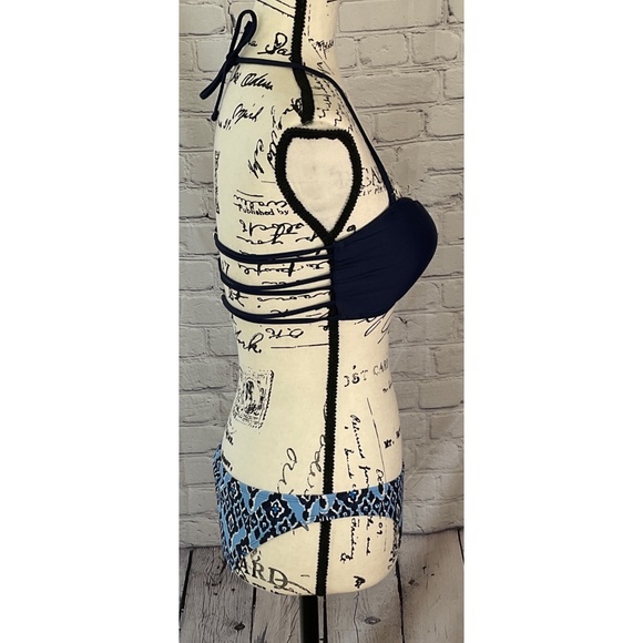 Aerie Junior’s Geo Print Blue Bikini Set (Size L) - Picture 2 of 8